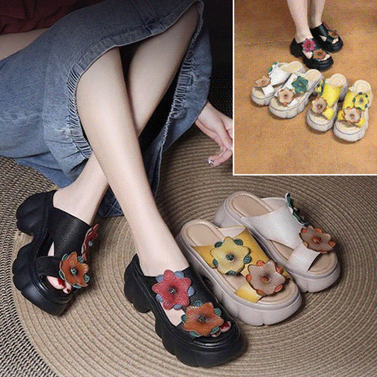 Flower Decor Women's Thick Sole Slide Sandals☁️👡