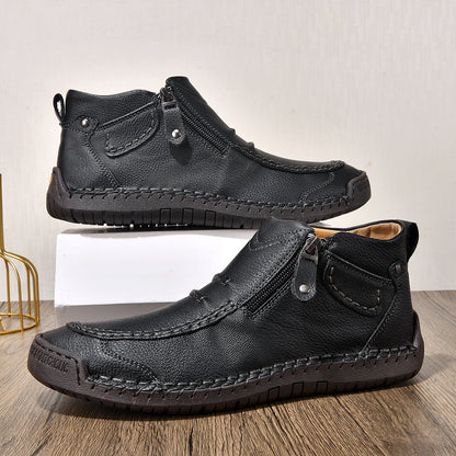 Comfortable Flat-Soled Handmade Leather Casual Shoes