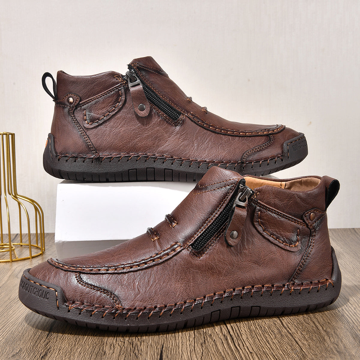 Comfortable Flat-Soled Handmade Leather Casual Shoes
