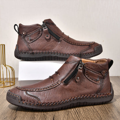 Comfortable Flat-Soled Handmade Leather Casual Shoes