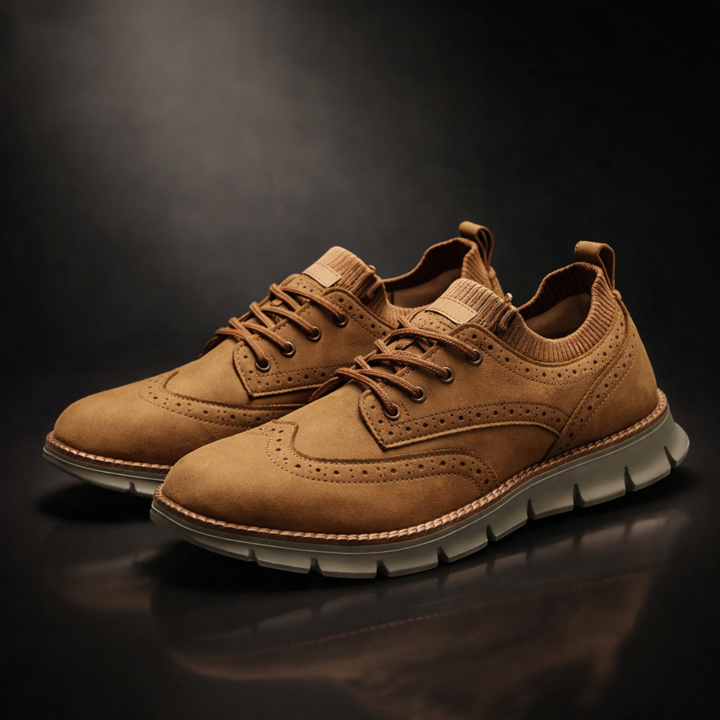 Men's Orthopedic Casual Ultra Comfortable Lightweight Genuine Vegan Leather Shoes