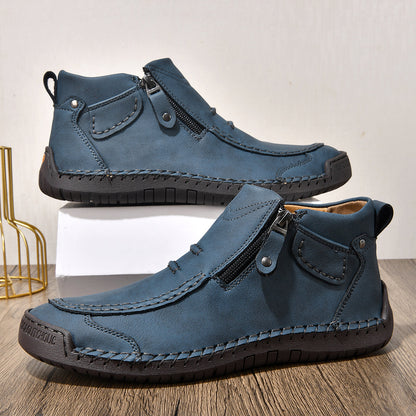 Comfortable Flat-Soled Handmade Leather Casual Shoes