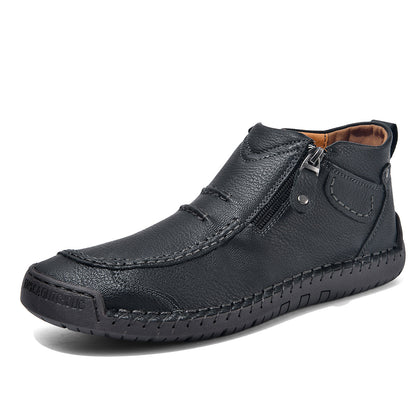 Comfortable Flat-Soled Handmade Leather Casual Shoes