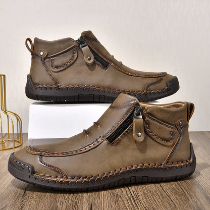 Comfortable Flat-Soled Handmade Leather Casual Shoes