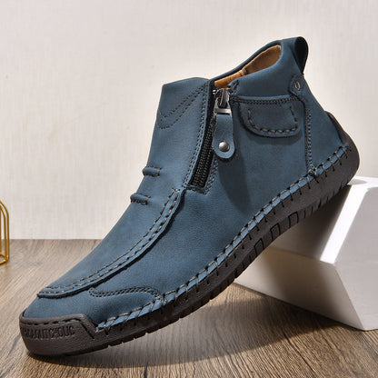 Comfortable Flat-Soled Handmade Leather Casual Shoes