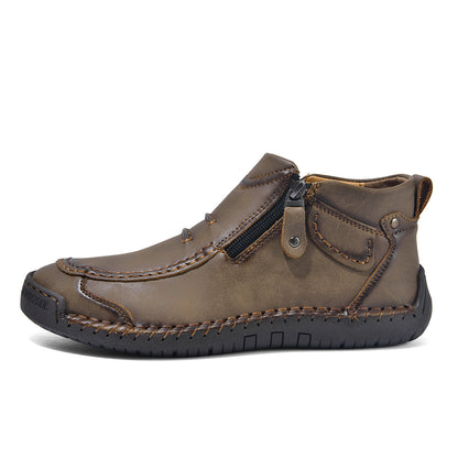 Comfortable Flat-Soled Handmade Leather Casual Shoes