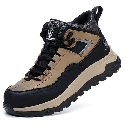 Men's Orthopedic Protective Hiking/Work Boots - Waterproof, Slip-resistant, Impact-resistant, Puncture-resistant - Wide toe box, Arch Support, Ankle Support