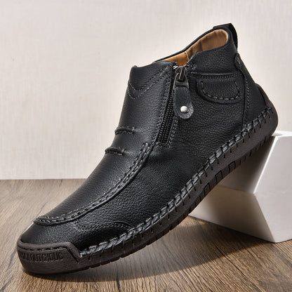 Comfortable Flat-Soled Handmade Leather Casual Shoes