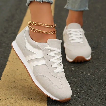 Solid Color Low Top Lace-up Sneakers