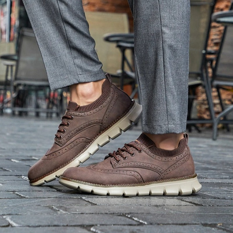 Men's Orthopedic Casual Ultra Comfortable Lightweight Genuine Vegan Leather Shoes