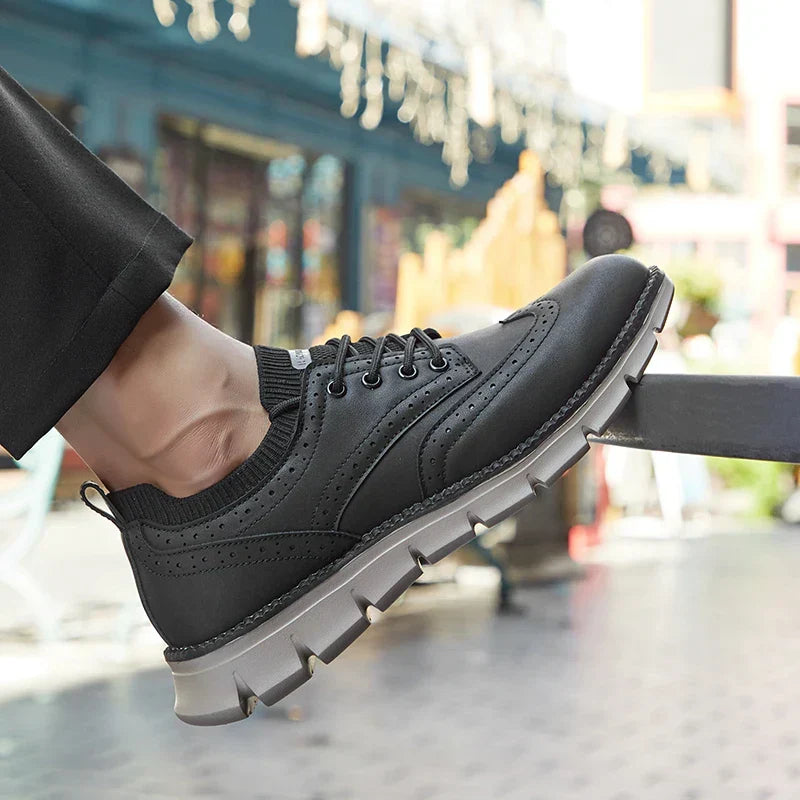 Men's Orthopedic Casual Ultra Comfortable Lightweight Genuine Vegan Leather Shoes