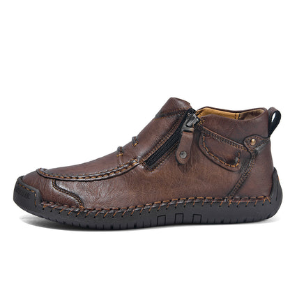 Comfortable Flat-Soled Handmade Leather Casual Shoes