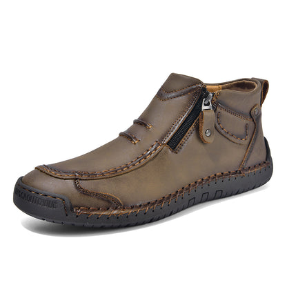 Comfortable Flat-Soled Handmade Leather Casual Shoes