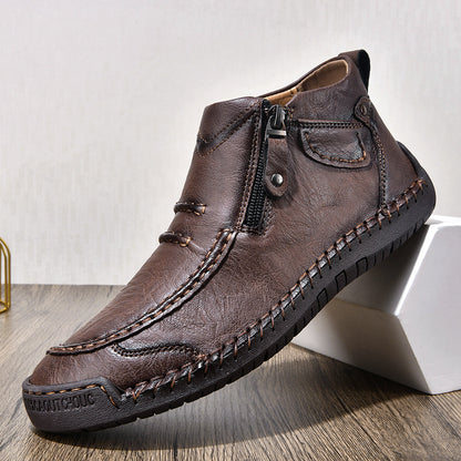 Comfortable Flat-Soled Handmade Leather Casual Shoes