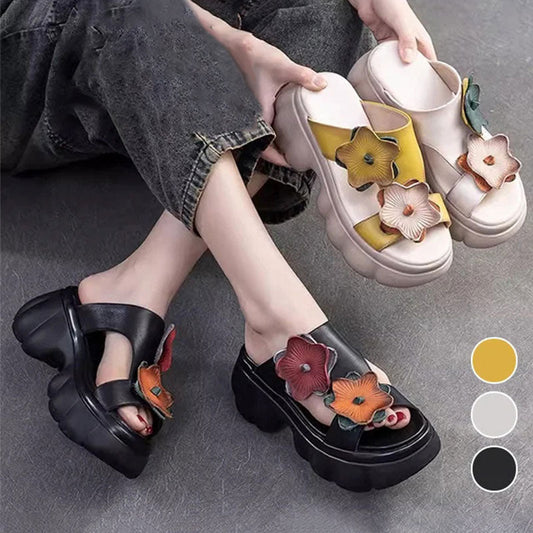 Flower Decor Women's Thick Sole Slide Sandals☁️👡