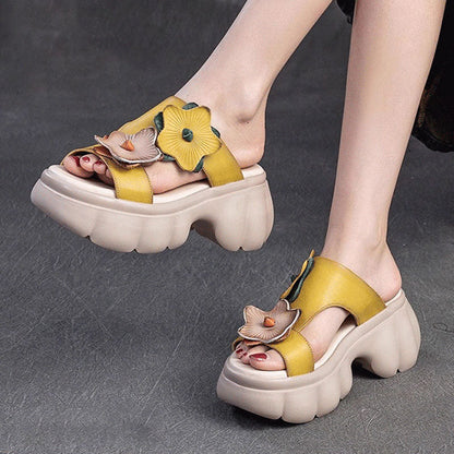 Flower Decor Women's Thick Sole Slide Sandals☁️👡