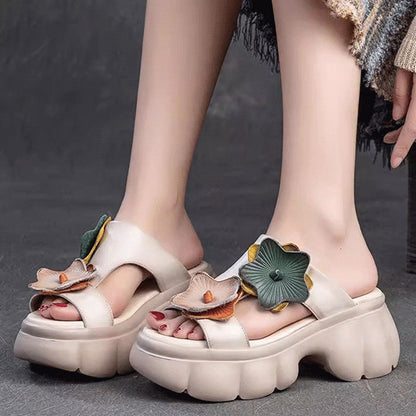 Flower Decor Women's Thick Sole Slide Sandals☁️👡